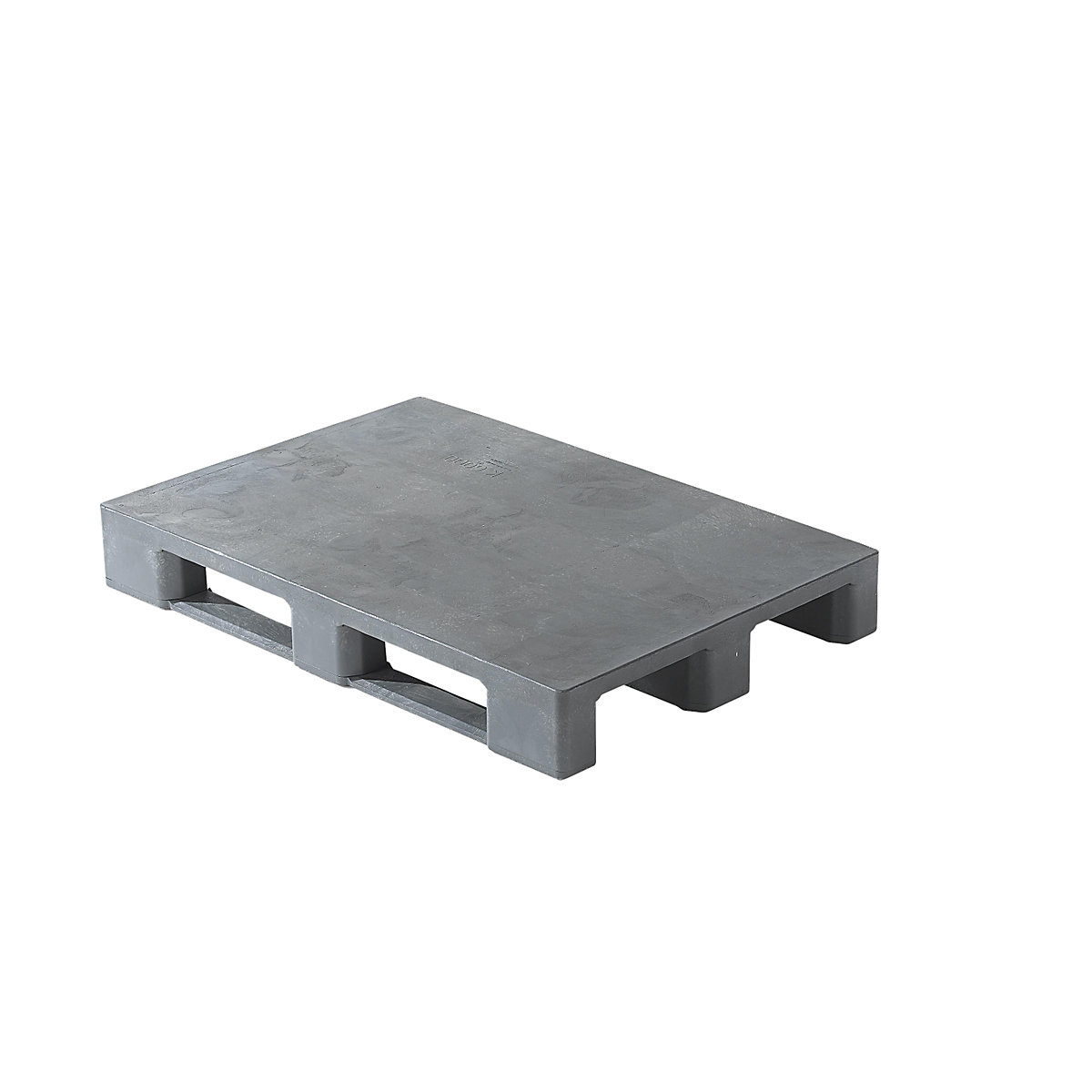 Plastic EURO pallet, with raised edges, closed top deck, grey-1