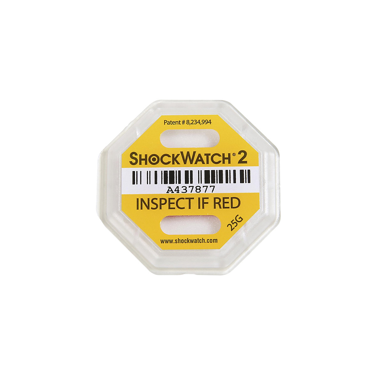 Shock watch indicators, incl. label, pack of 100, yellow-1
