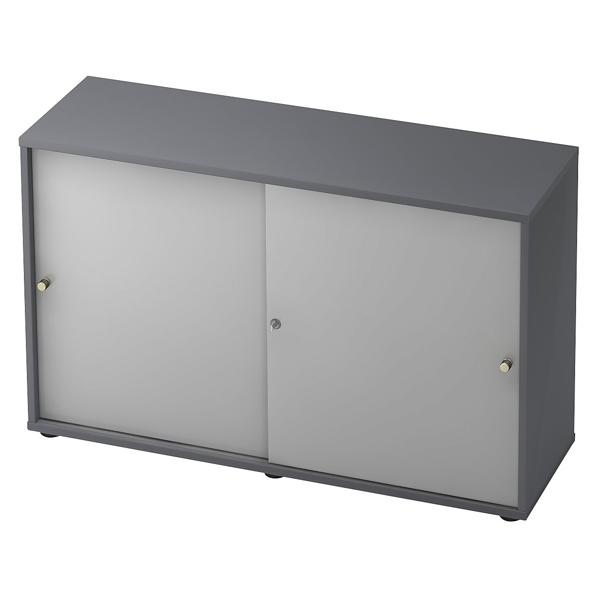 Armadio con ante scorrevoli – eurokraft pro, 1 ripiano, parete divisoria, grafite / grigio chiaro-0