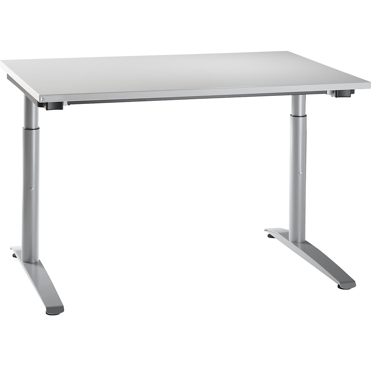 Scrivania con basamento a C HANNA, regolabile in altezza 650 – 850 mm, larghezza 1200 mm, grigio chiaro-0