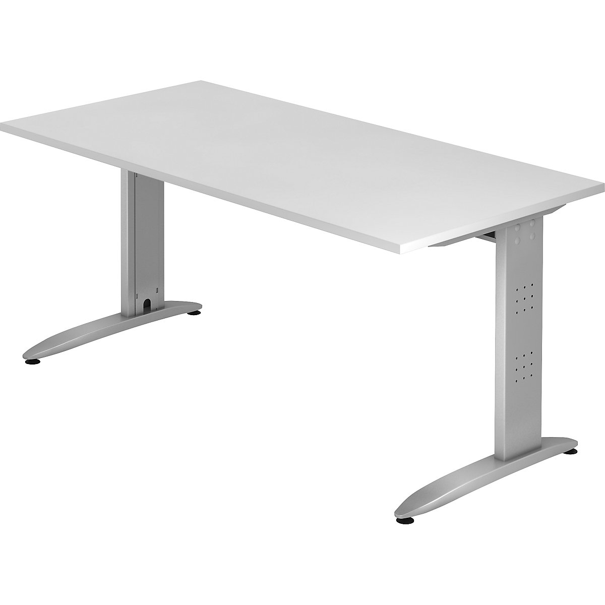 Scrivania – eurokraft pro, basamento a C, altezza fissa, alt. x largh. x prof. 720 x 1600 x 800 mm, bianco-0