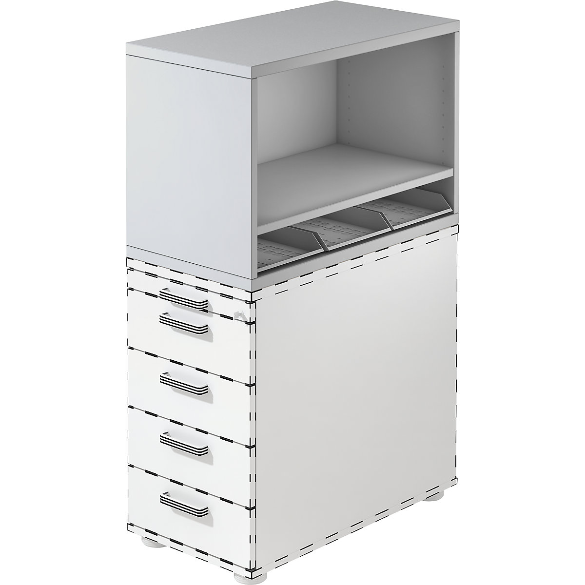 Modulo per container RENATUS, alt. x largh. x prof. 530 x 428 x 800 mm, grigio chiaro-0