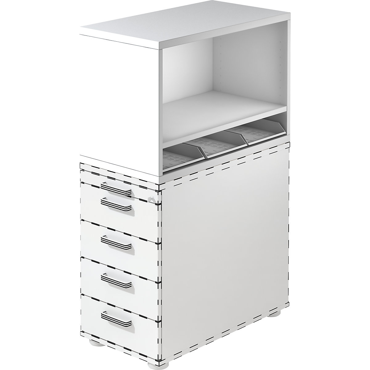 Modulo per container RENATUS, alt. x largh. x prof. 530 x 428 x 800 mm, bianco-0