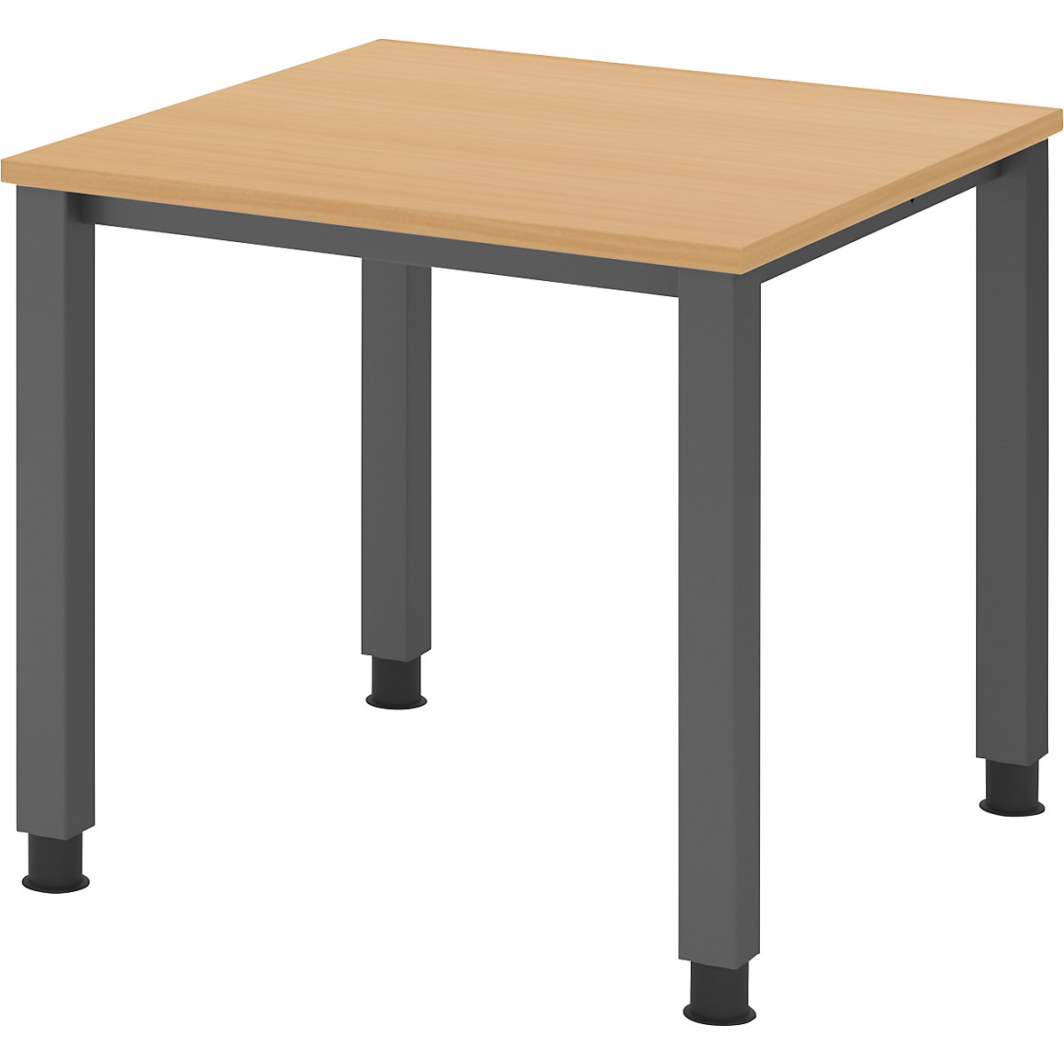 Scrivania – eurokraft pro, basamento a 4 gambe, larghezza 800 mm, grafite / faggio-0