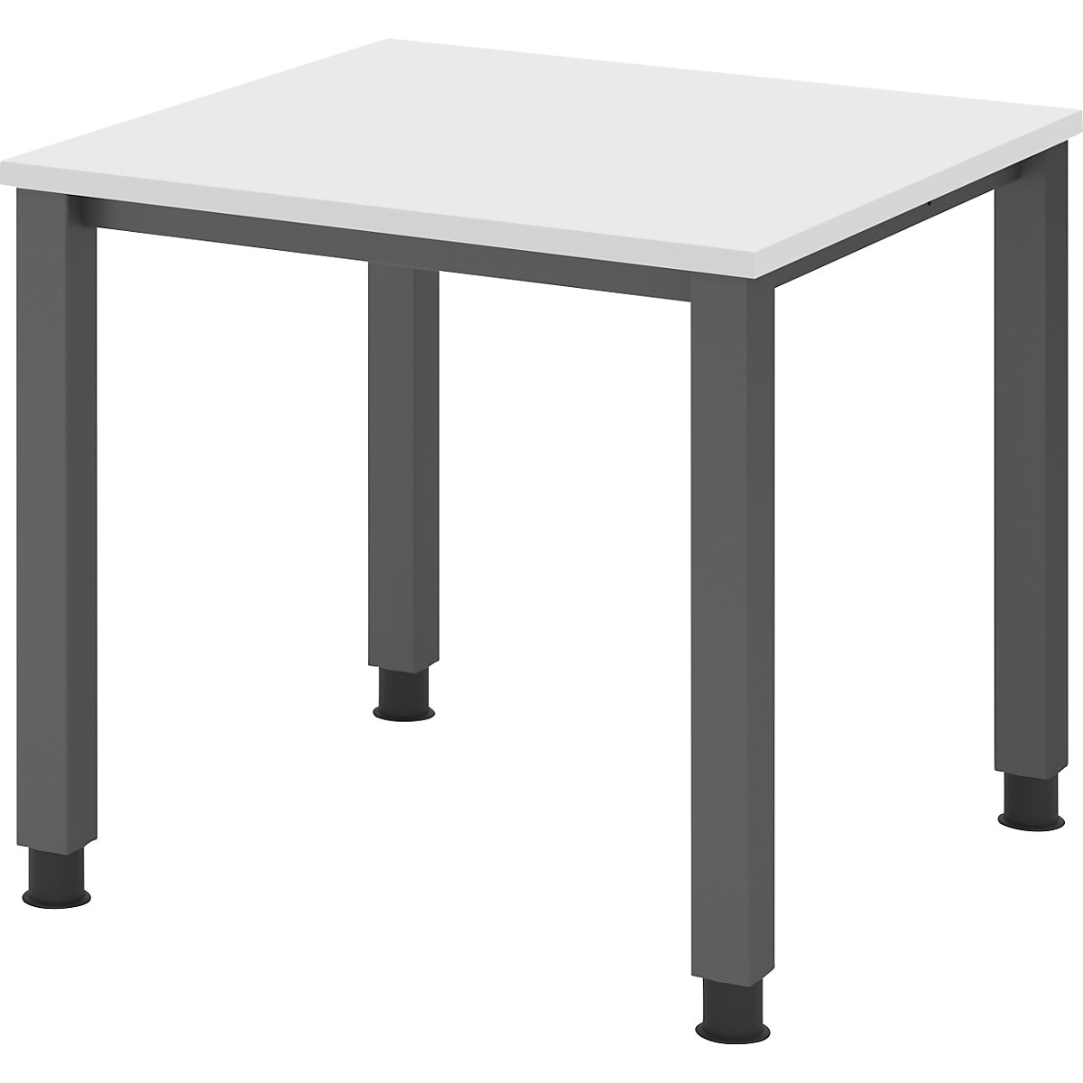 Scrivania – eurokraft pro, basamento a 4 gambe, larghezza 800 mm, grafite / bianco-0