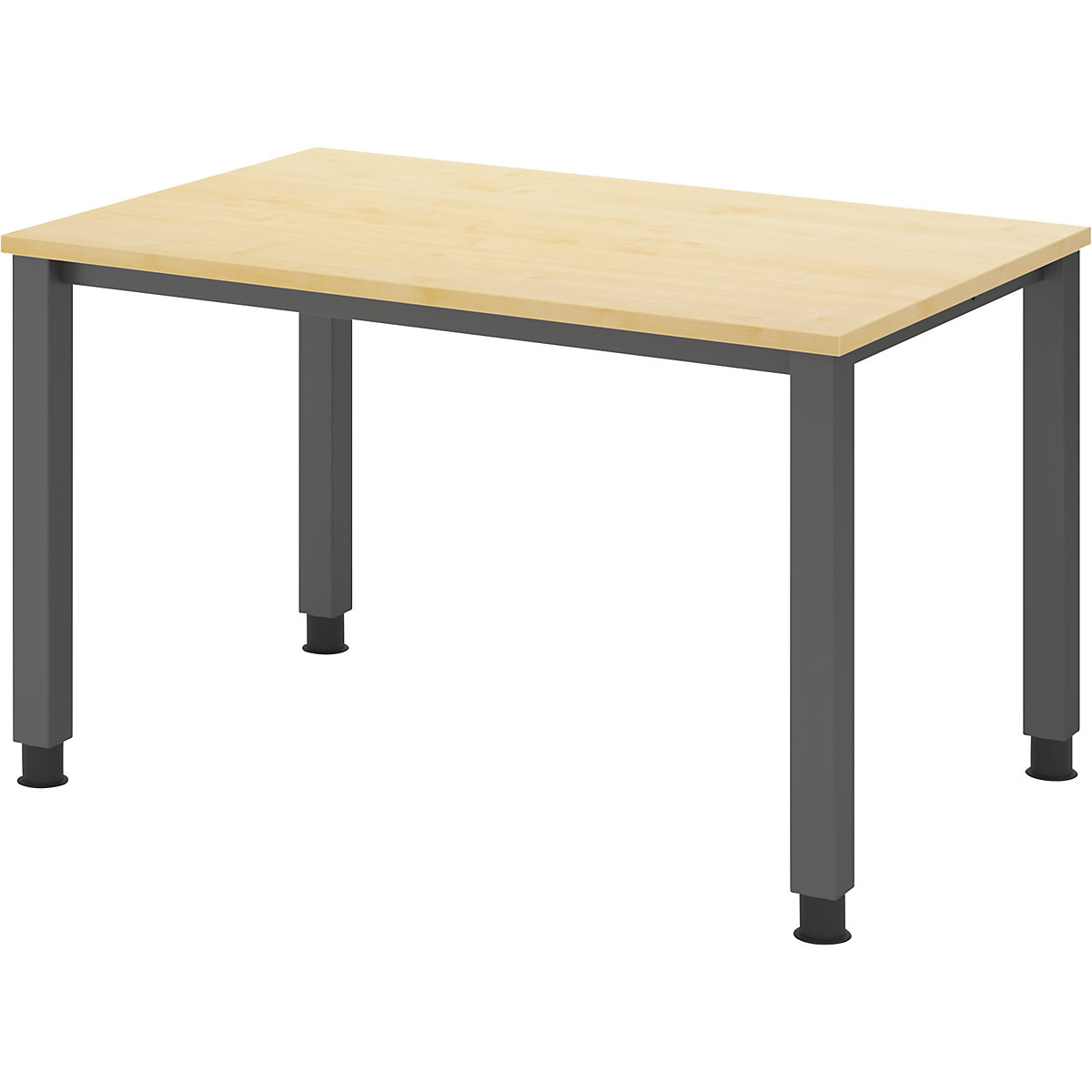 Scrivania – eurokraft pro, basamento a 4 gambe, larghezza 1200 mm, grafite / acero-0
