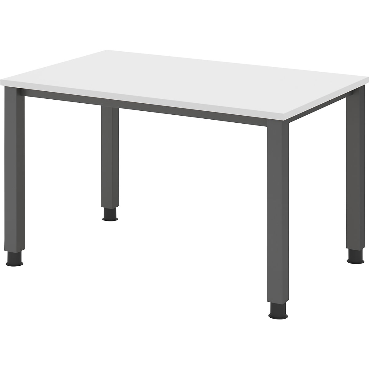 Scrivania – eurokraft pro, basamento a 4 gambe, larghezza 1200 mm, grafite / bianco-0