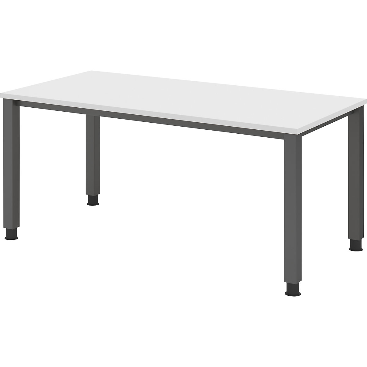 Scrivania – eurokraft pro, basamento a 4 gambe, larghezza 1600 mm, grafite / bianco-0
