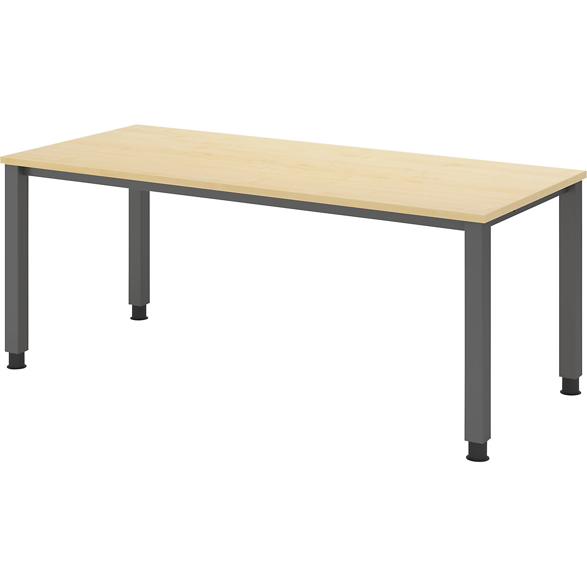 Scrivania – eurokraft pro, basamento a 4 gambe, larghezza 1800 mm, grafite / acero-0