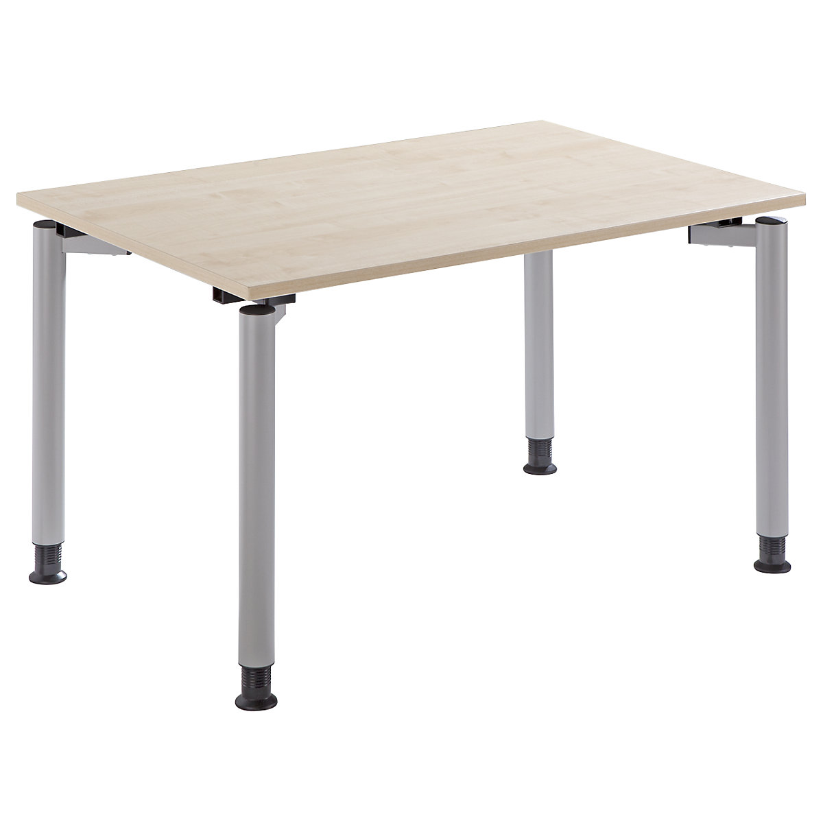 Scrivania con basamento a 4 gambe THEA, altezza 680 – 820 mm, larghezza 1200 mm, simil-acero-0