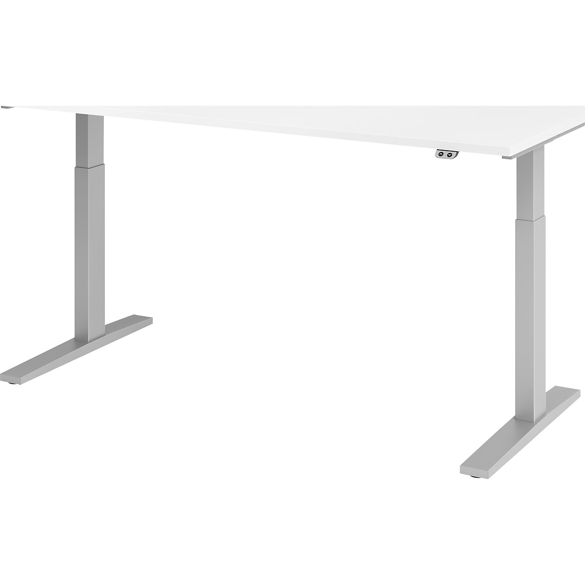 Scrivania, con regolazione elettrica dell'altezza UPLINER-K, 700 – 1200 mm, largh. x prof. 1200 x 800 mm, largh. x prof. 1800 x 800 mm, bianco/alluminio brillante-0
