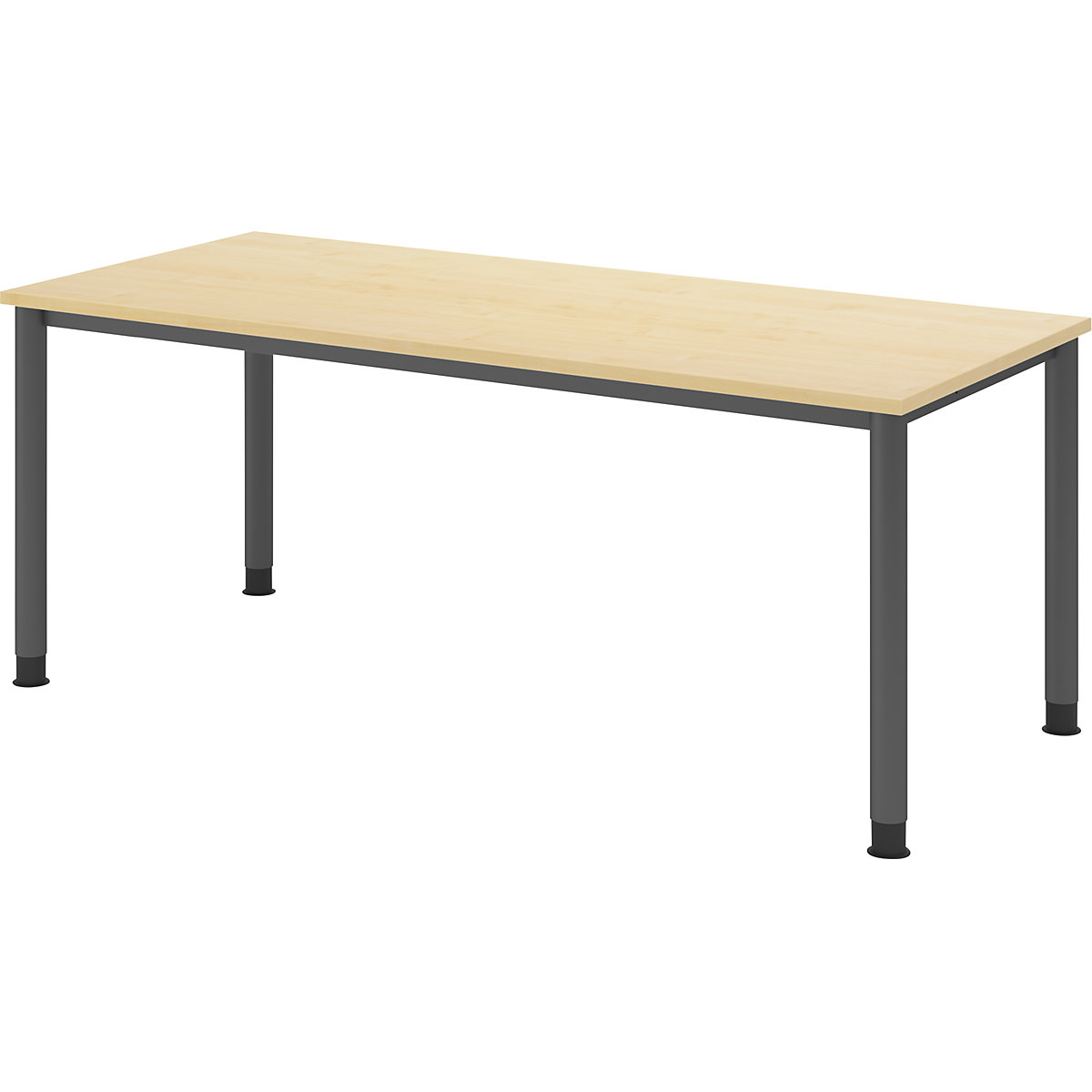 Scrivania, alt. x prof. 685 – 810 x 800 mm, 4 gambe in tubi tondi, larghezza 1800 mm, grafite / acero-0