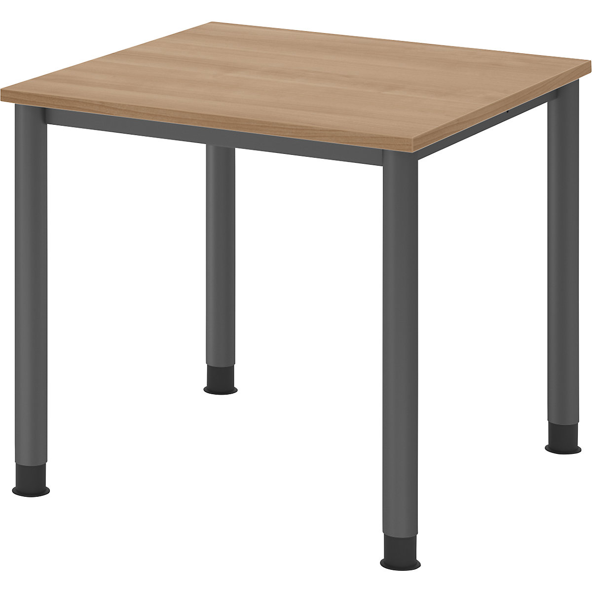 Scrivania, alt. x prof. 685 – 810 x 800 mm, 4 gambe in tubi tondi, larghezza 800 mm, grafite / noce-0