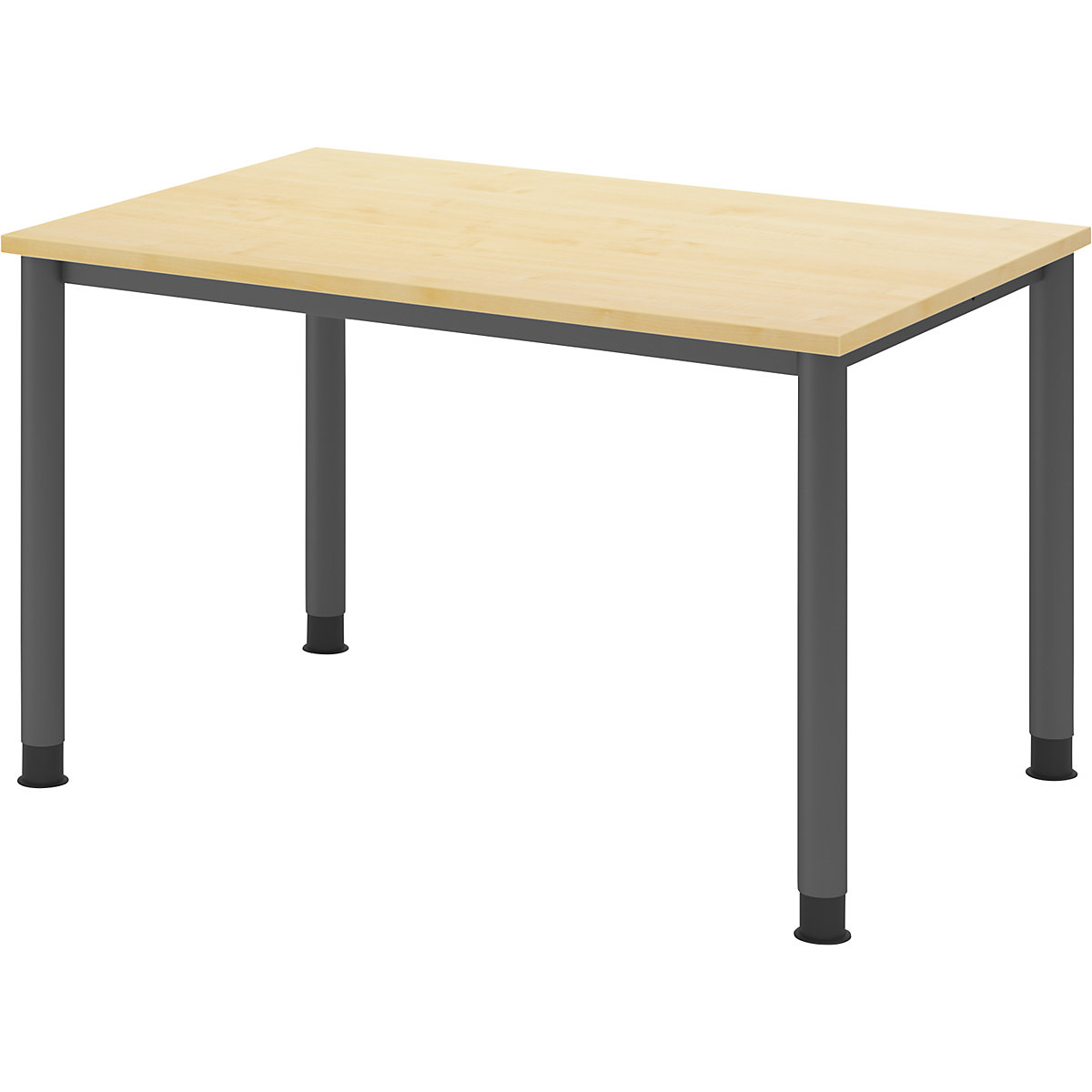 Scrivania, alt. x prof. 685 – 810 x 800 mm, 4 gambe in tubi tondi, larghezza 1200 mm, grafite / acero-0