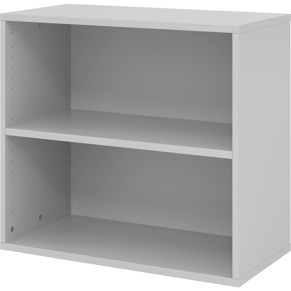 Regał biurowy VERA-ZWO, wys. x szer. x głęb. 748 x 800 x 400 mm, 2 wys. segregatora, jasnoszary-0