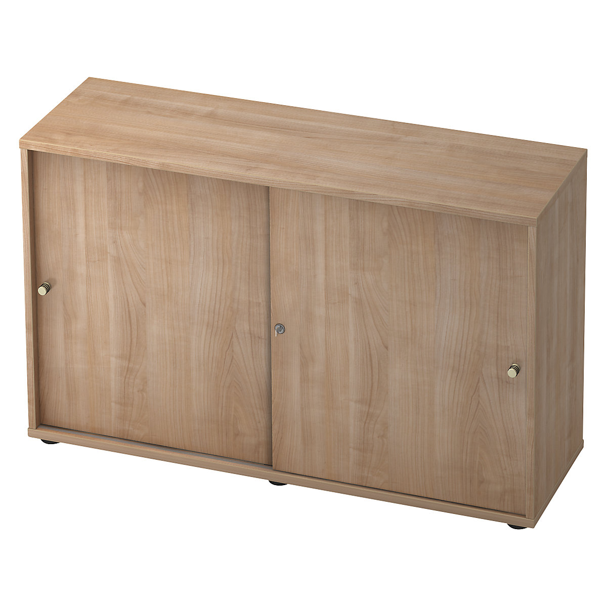 Dulap cu uși glisante – eurokraft pro, 1 poliță, perete despărțitor central, decor nuc / decor nuc-0