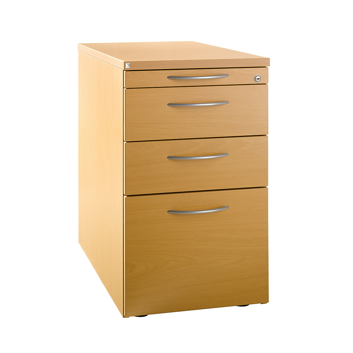 Casetieră fixă HANNA, 1 sertar pentru instrumente, 2 sertare pentru materiale, 1 sertar pentru registratură suspendată, decor fag-0