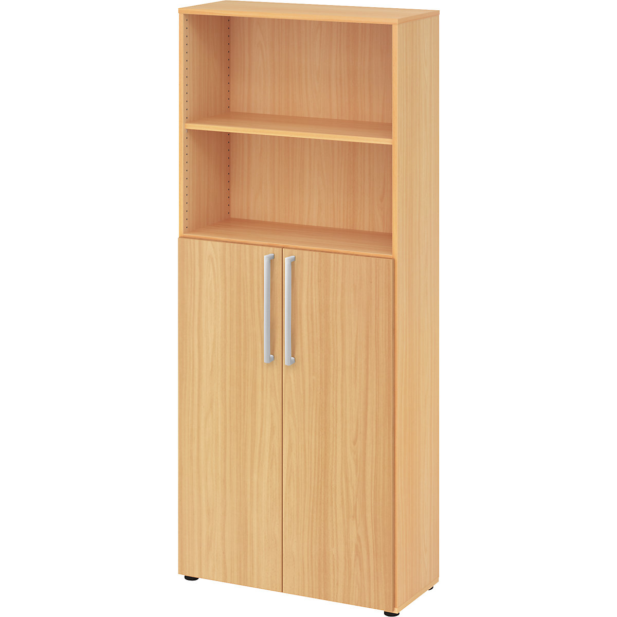 Dulap deschis – eurokraft pro, 4 polițe, 2 compartimente deschise, decor fag-0