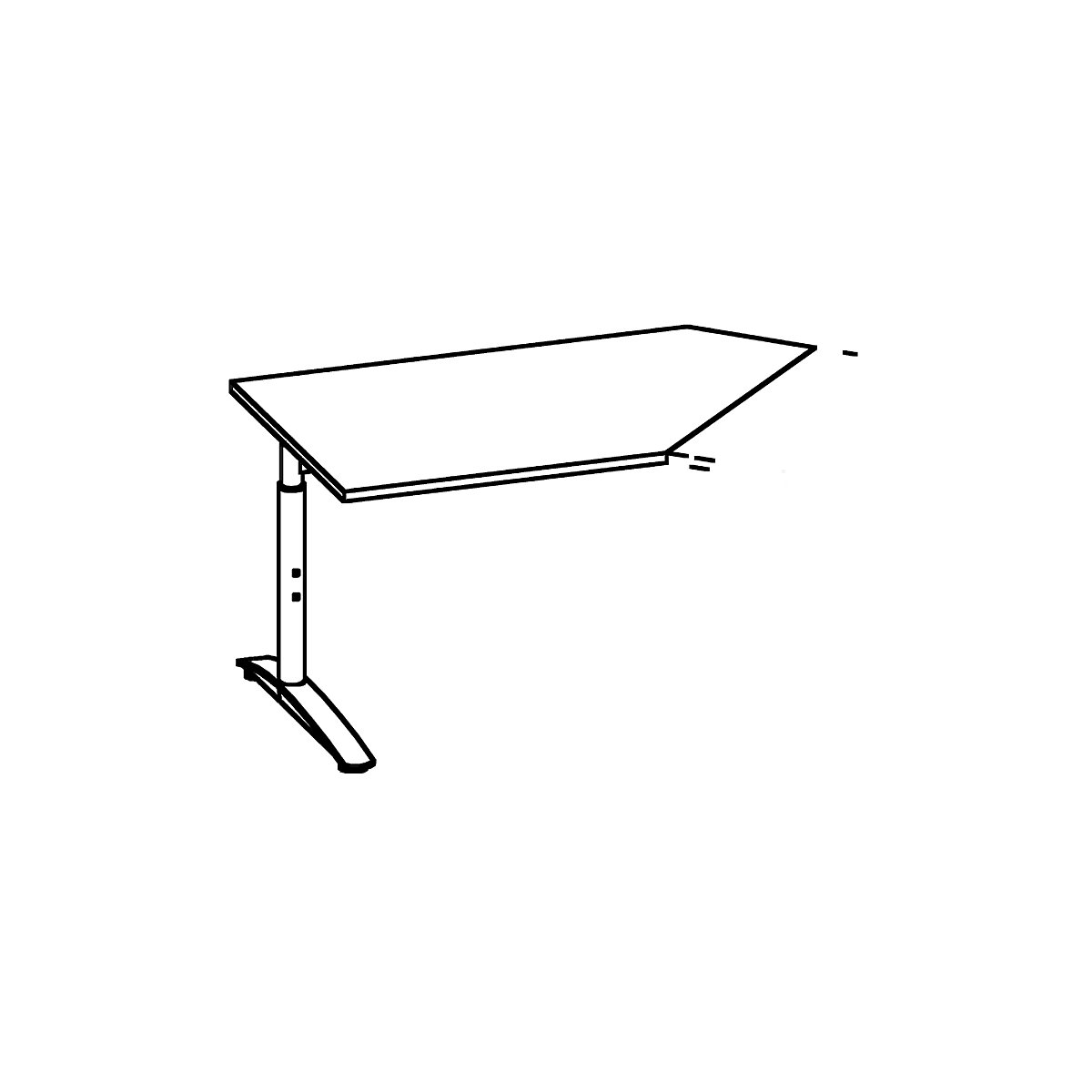 Priključna miza, nastavitev višine na 650 – 850 mm HANNA (Slika izdelka 4)-3