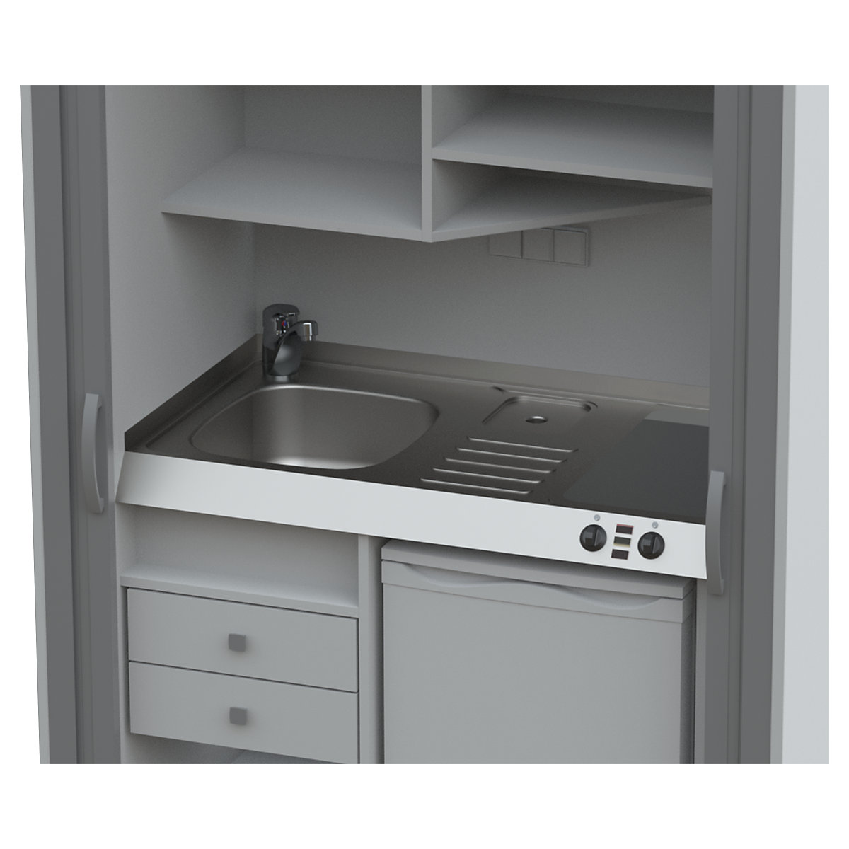 Cucina a scomparsa con ante a serranda (Foto prodotto 3)-2