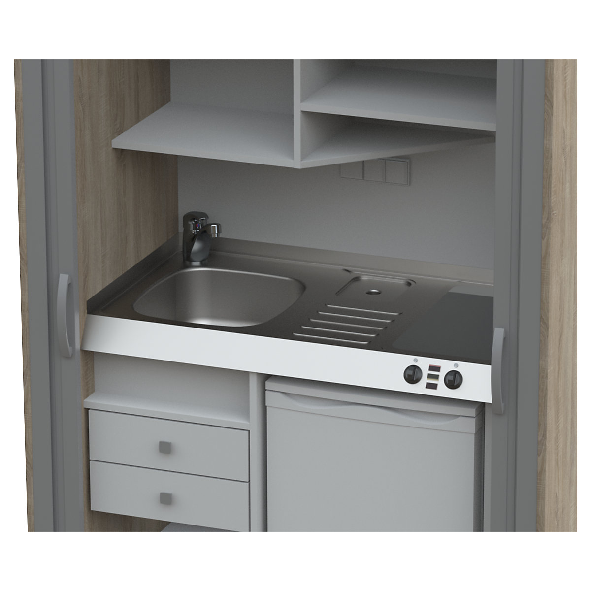 Cucina a scomparsa con ante a serranda (Foto prodotto 3)-2