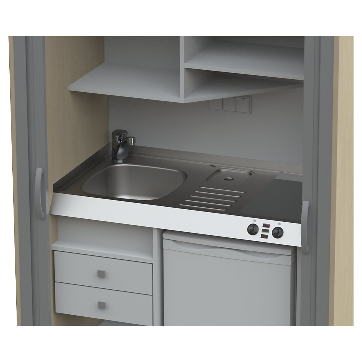 Cucina a scomparsa con ante a serranda (Foto prodotto 3)-2