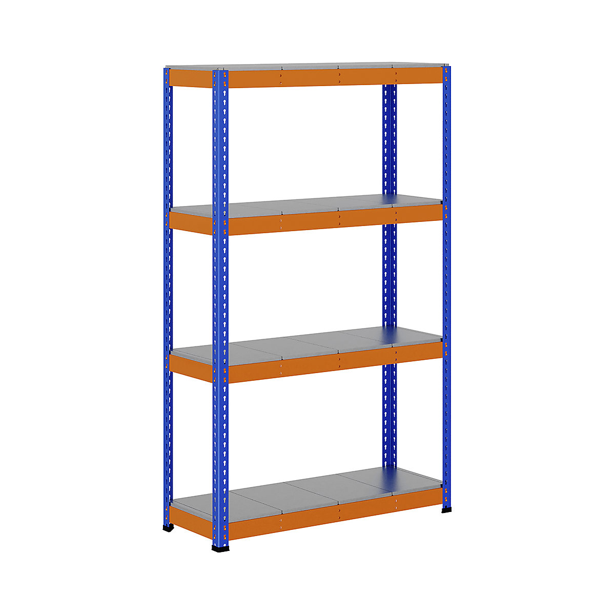 BiG400 1980mm High Racking, BiG400 1980mm High Racking, BiG400 Steel Racking 1980h x 1220w x 455d mm 4 Levels 400kg UDL Blue & Orange-326
