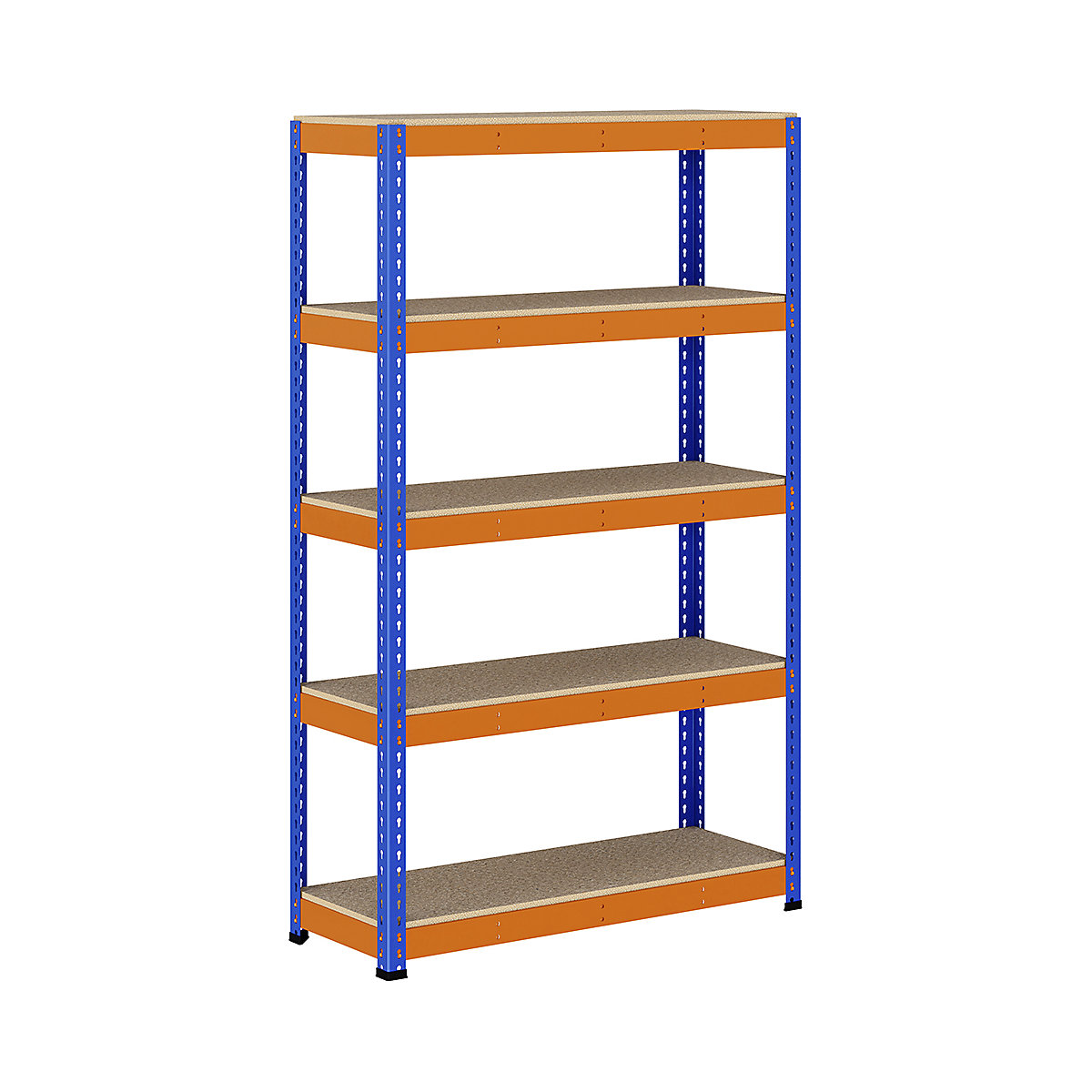 BiG400 1980mm High Racking, BiG400 1980mm High Racking, BiG400 Racking 1980h X 1220w X 455d Mm 5 Levels 375kg UDL Blue & Orange-304