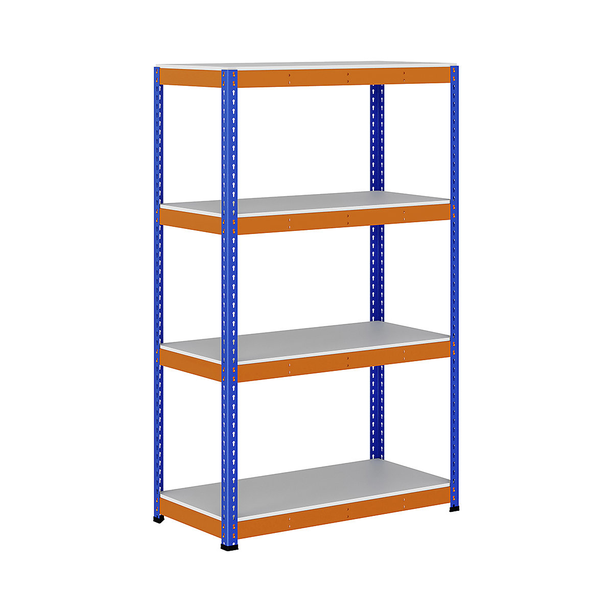 BiG400 1980mm High Racking, BiG400 1980mm High Racking, BiG400 Melamine Racking 1980h x 1220w x 610d mm 4 Levels 400kg UDL Blue & Orange-224
