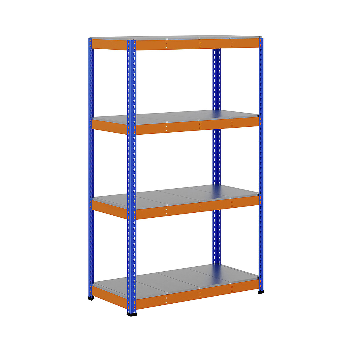 BiG400 1980mm High Racking, BiG400 1980mm High Racking, BiG400 Steel Racking 1980h x 1220w x 610d mm 4 Levels 400kg UDL Blue & Orange-204