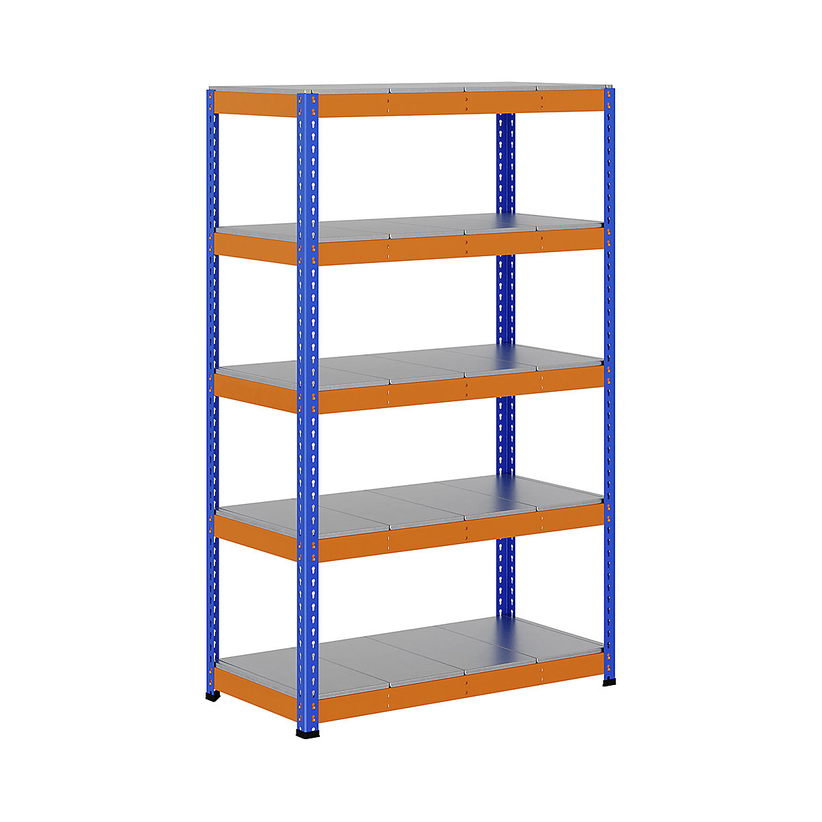 BiG400 1980mm High Racking, BiG400 1980mm High Racking, BiG400 Steel Racking 1980h x 1220w x 610d mm 5 Levels 375kg UDL Blue & Orange-205