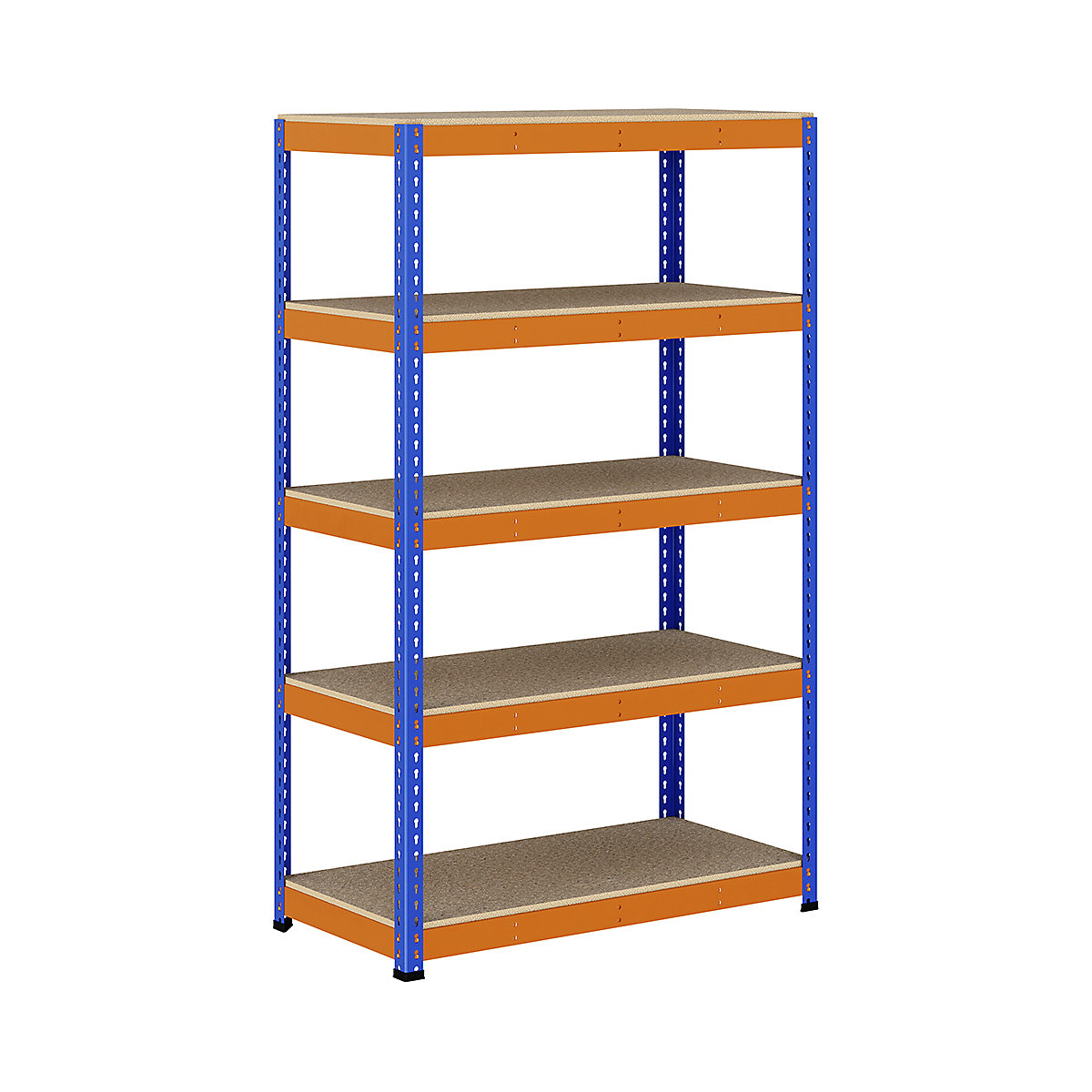 BiG400 1980mm High Racking, BiG400 1980mm High Racking, BiG400 Racking 1980h X 1220w X 610d Mm 5 Levels 375kg UDL Blue & Orange-357