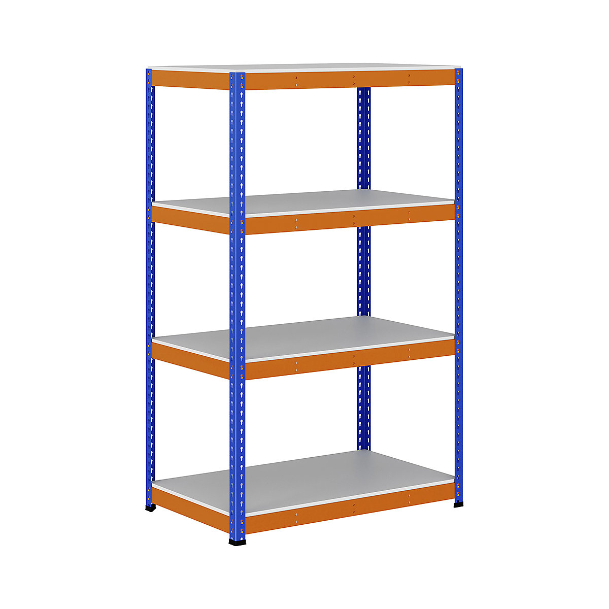 BiG400 1980mm High Racking, BiG400 1980mm High Racking, BiG400 Melamine Racking 1980h x 1220w x 760d mm 4 Levels 400kg UDL Blue & Orange-162