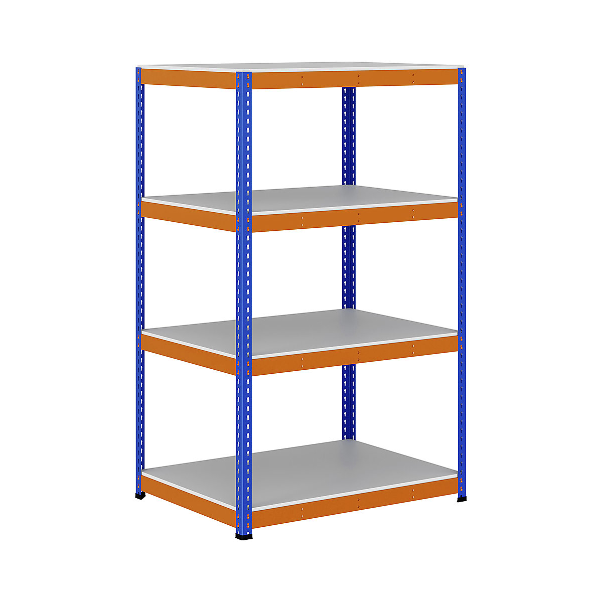 BiG400 1980mm High Racking, BiG400 1980mm High Racking, BiG400 Melamine Racking 1980h x 1220w x 915d mm 4 Levels 400kg UDL Blue & Orange-203