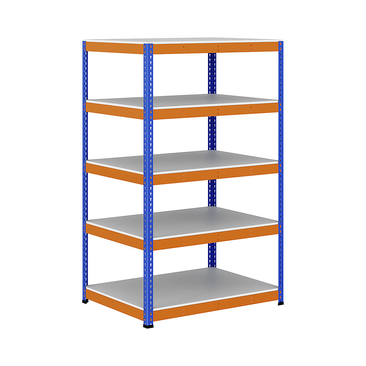 BiG400 1980mm High Racking, BiG400 1980mm High Racking, BiG400 Melamine Racking 1980h x 1220w x 915d mm 5 Levels 375kg UDL Blue & Orange-309