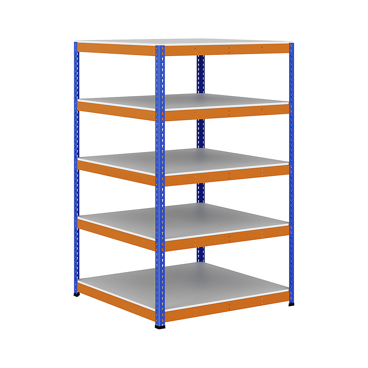 BiG400 1980mm High Racking, BiG400 1980mm High Racking, BiG400 Melamine Racking 1980h x 1220w x 1220d mm 5 Levels 375kg UDL Blue & Orange-245