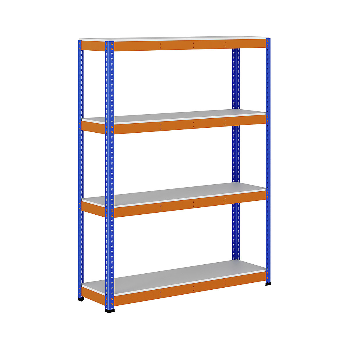 BiG400 1980mm High Racking, BiG400 1980mm High Racking, BiG400 Melamine Racking 1980h x 1525w x 455d mm 4 Levels 400kg UDL Blue & Orange-87