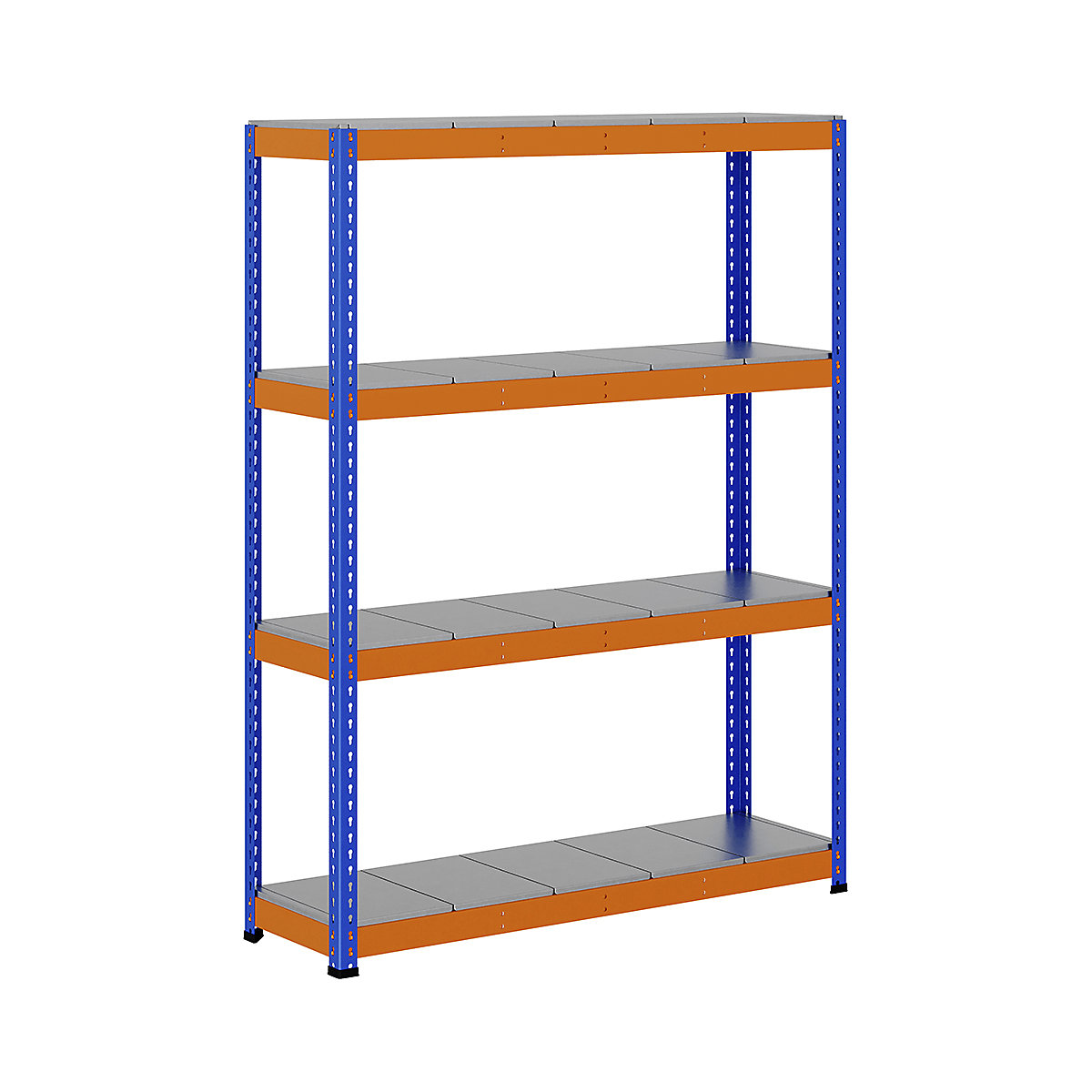 BiG400 1980mm High Racking, BiG400 1980mm High Racking, BiG400 Steel Racking 1980h x 1525w x 455d mm 4 Levels 400kg UDL Blue & Orange-254