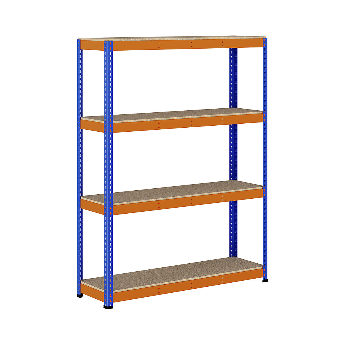 BiG400 1980mm High Racking, BiG400 1980mm High Racking, BiG400 Racking 1980h x 1525w x 455d mm 4 Levels 400kg UDL Blue & Orange-208
