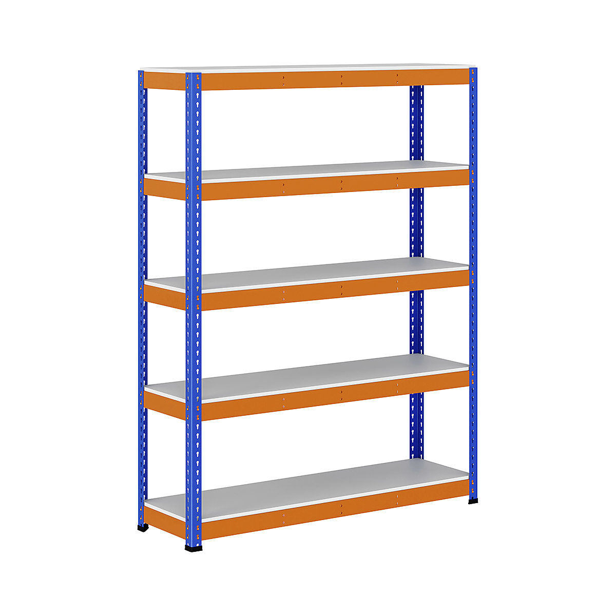 BiG400 1980mm High Racking, BiG400 1980mm High Racking, BiG400 Melamine Racking 1980h X 1525w X 455d Mm 5 Levels 375kg UDL Blue & Orange-30