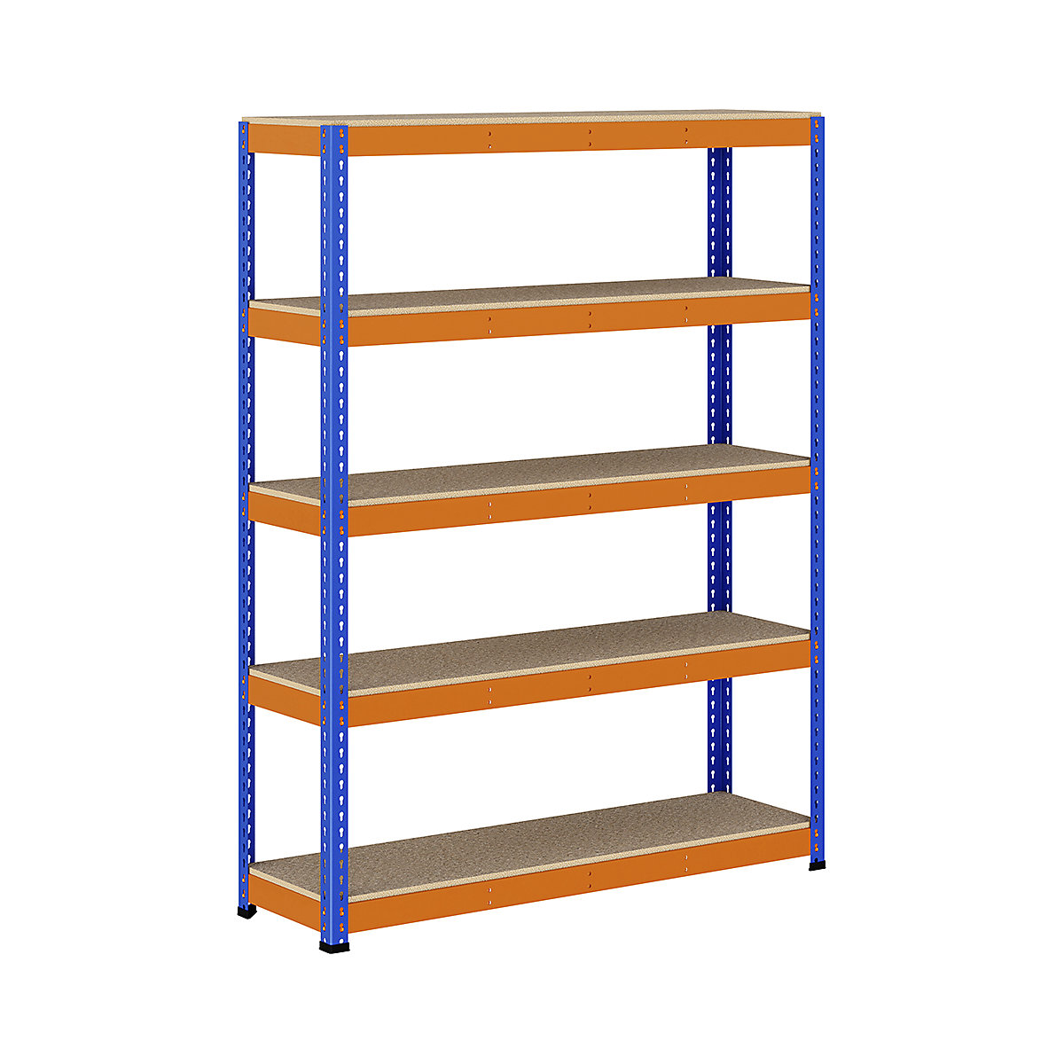 BiG400 1980mm High Racking, BiG400 1980mm High Racking, BiG400 Racking 1980h X 1525w X 455d Mm 5 Levels 375kg UDL Blue & Orange-4
