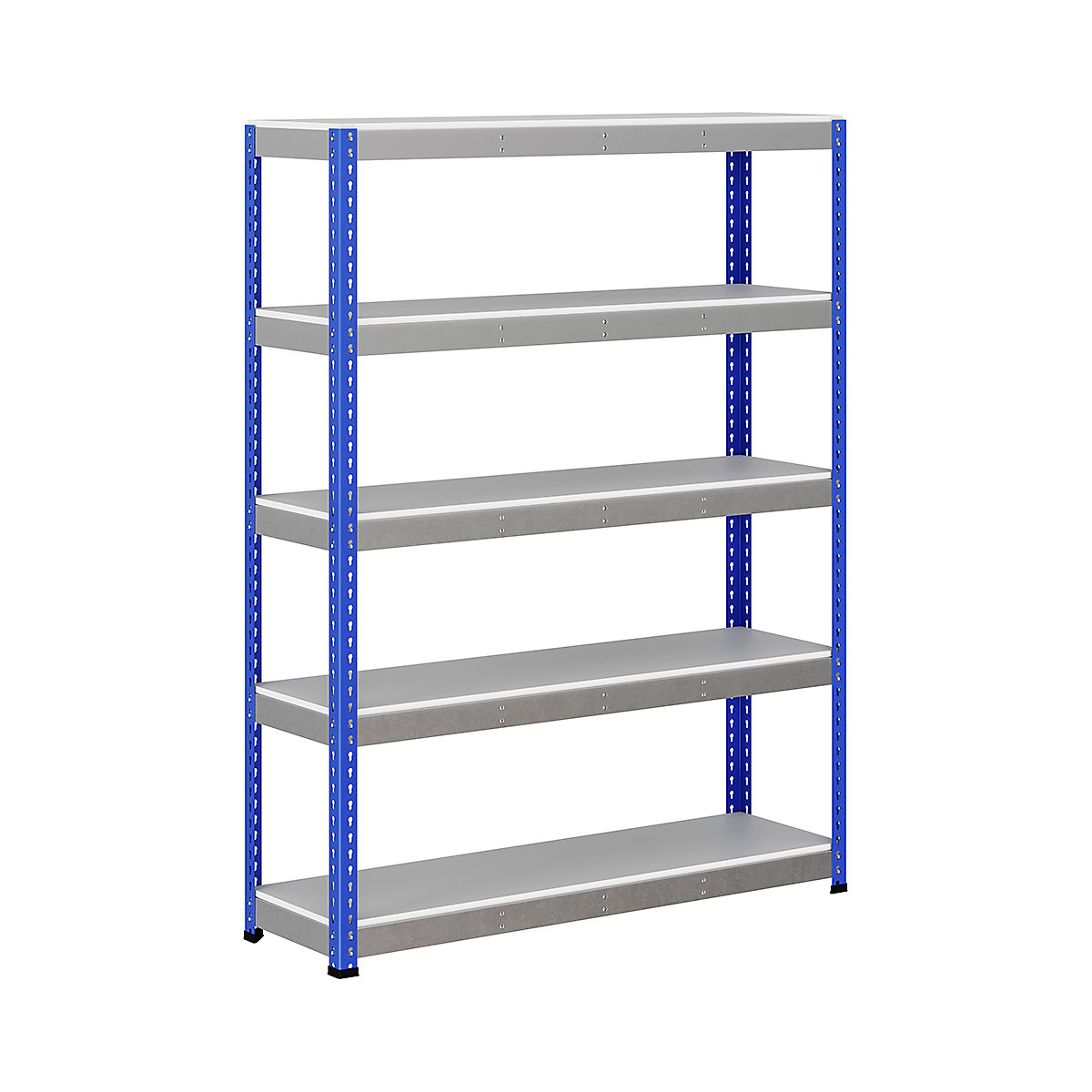 BiG400 1980mm High Racking, BiG400 1980mm High Racking, BiG400 Melamine Racking 1980h X 1525w X 455d Mm 5 Levels 375kg UDL Blue & Silver-347