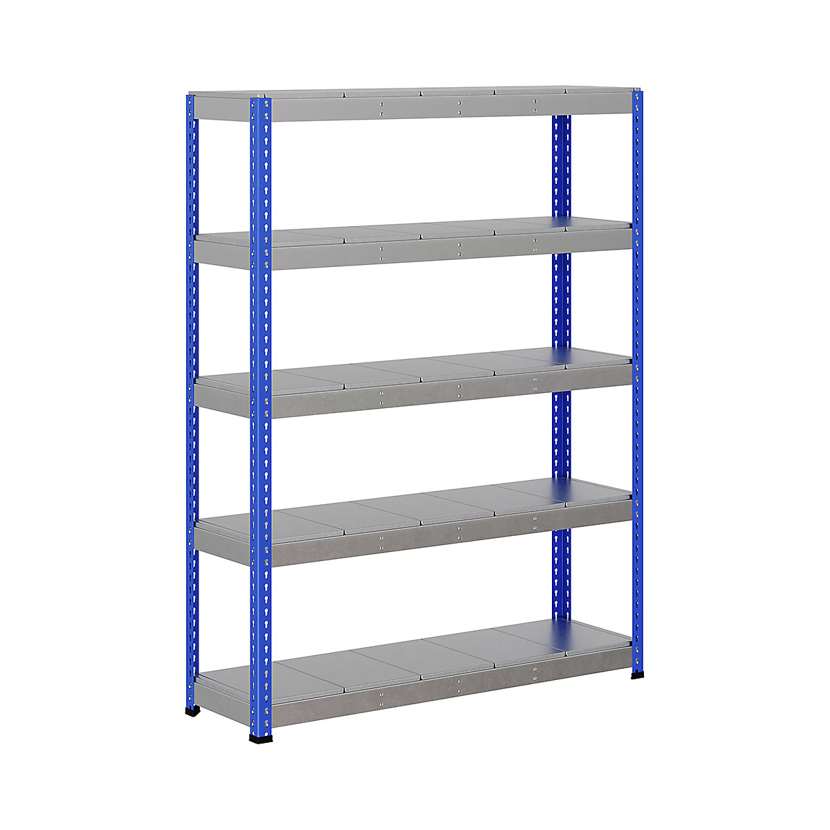 BiG400 1980mm High Racking, BiG400 1980mm High Racking, BiG400 Steel Racking 1980h X 1525w X 455d Mm 5 Levels 375kg UDL Blue & Silver-71
