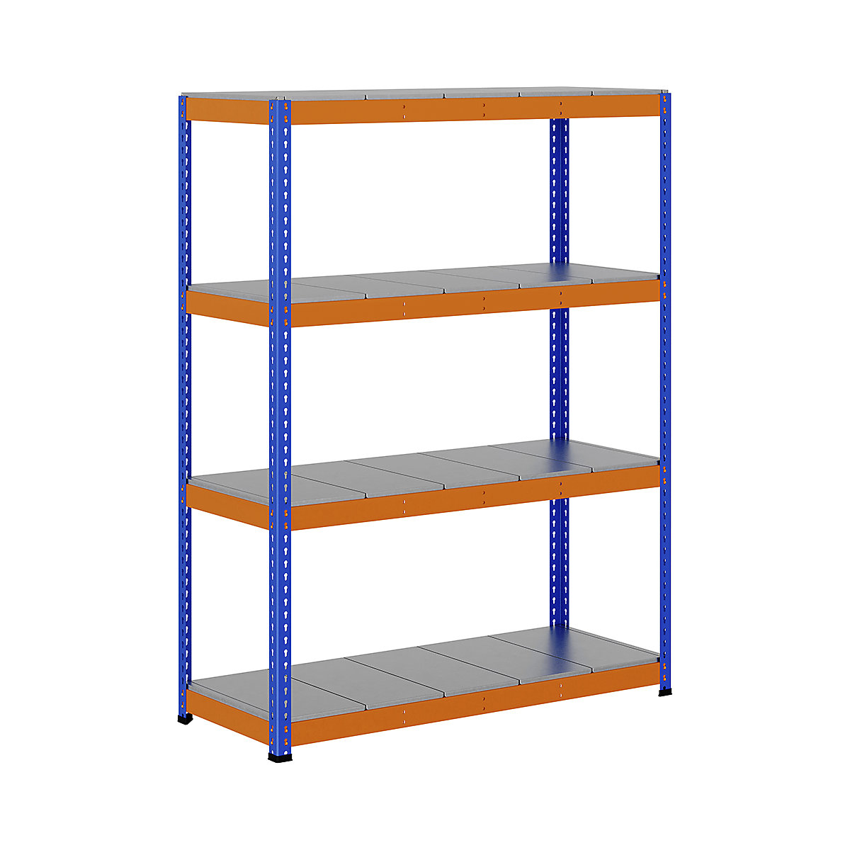 BiG400 1980mm High Racking, BiG400 1980mm High Racking, BiG400 Steel Racking 1980h x 1525w x 610d mm 4 Levels 400kg UDL Blue & Orange-135