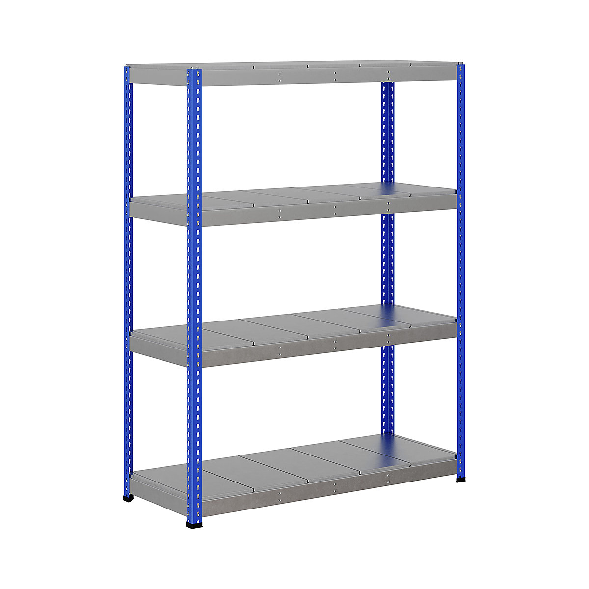 BiG400 1980mm High Racking, BiG400 1980mm High Racking, BiG400 Steel Racking 1980h X 1525w X 610d Mm 4 Levels 400kg UDL Blue & Silver-191