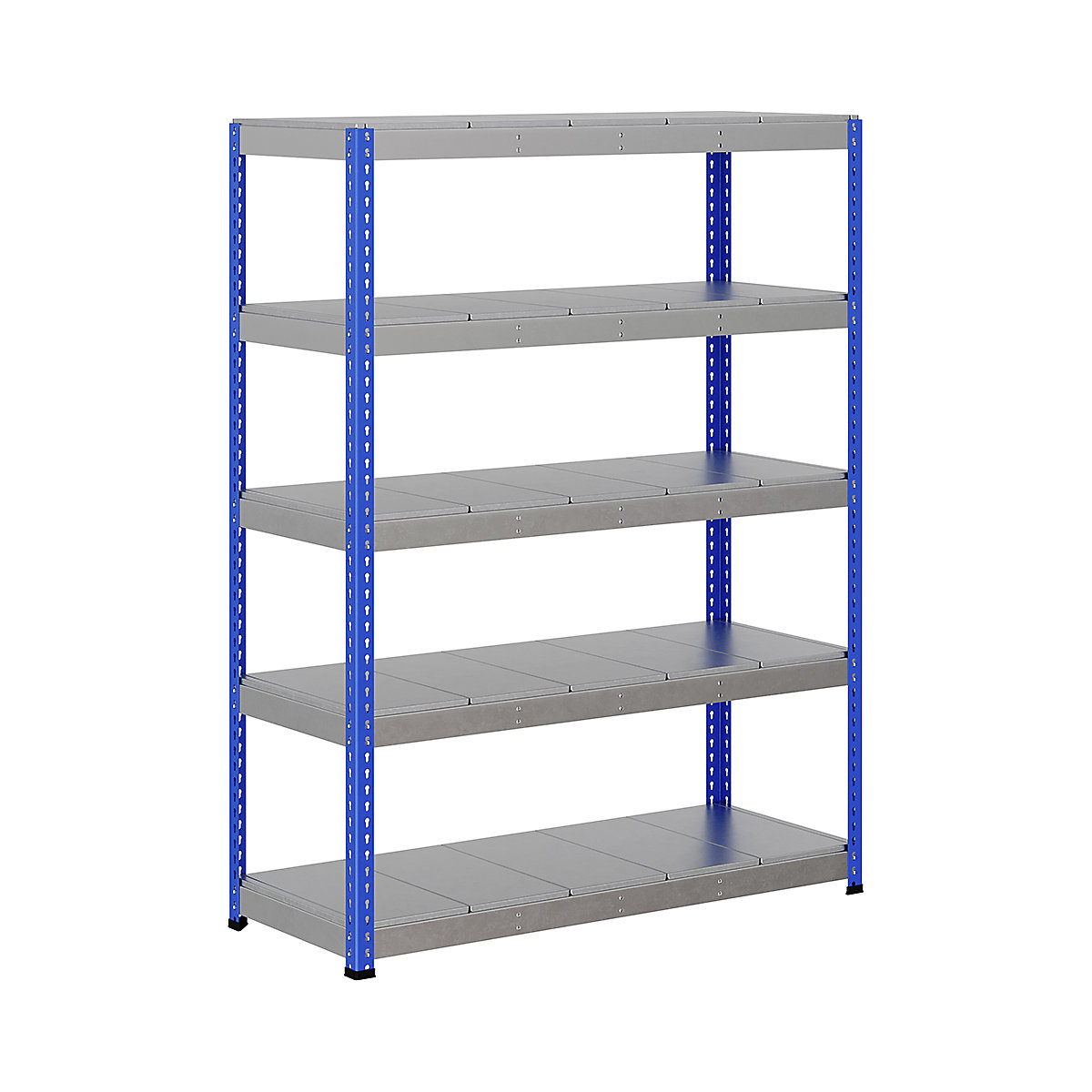 BiG400 1980mm High Racking, BiG400 1980mm High Racking, BiG400 Steel Racking 1980h X 1525w X 610d Mm 5 Levels 375kg UDL Blue & Silver-239