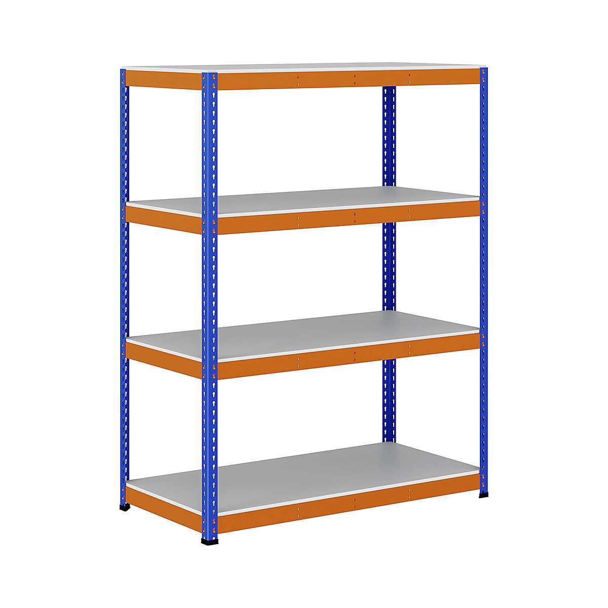 BiG400 1980mm High Racking, BiG400 1980mm High Racking, BiG400 Melamine Racking 1980h x 1525w x 760d mm 4 Levels 400kg UDL Blue & Orange-183
