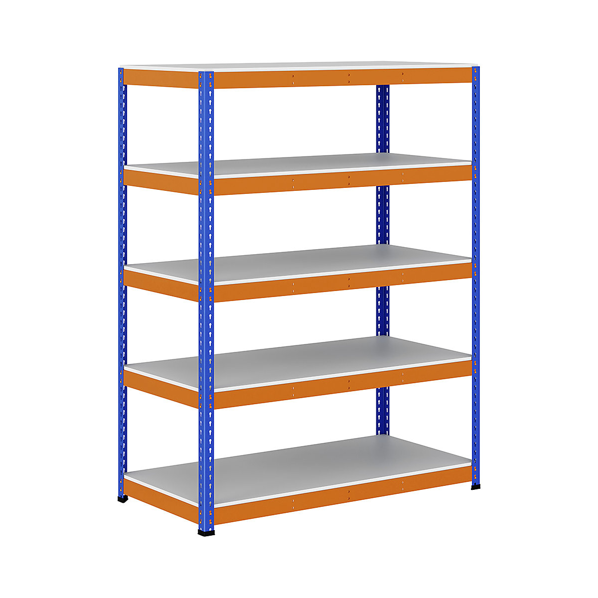 BiG400 1980mm High Racking, BiG400 1980mm High Racking, BiG400 Melamine Racking 1980h x 1525w x 760d mm 5 Levels 375kg UDL Blue & Orange-92