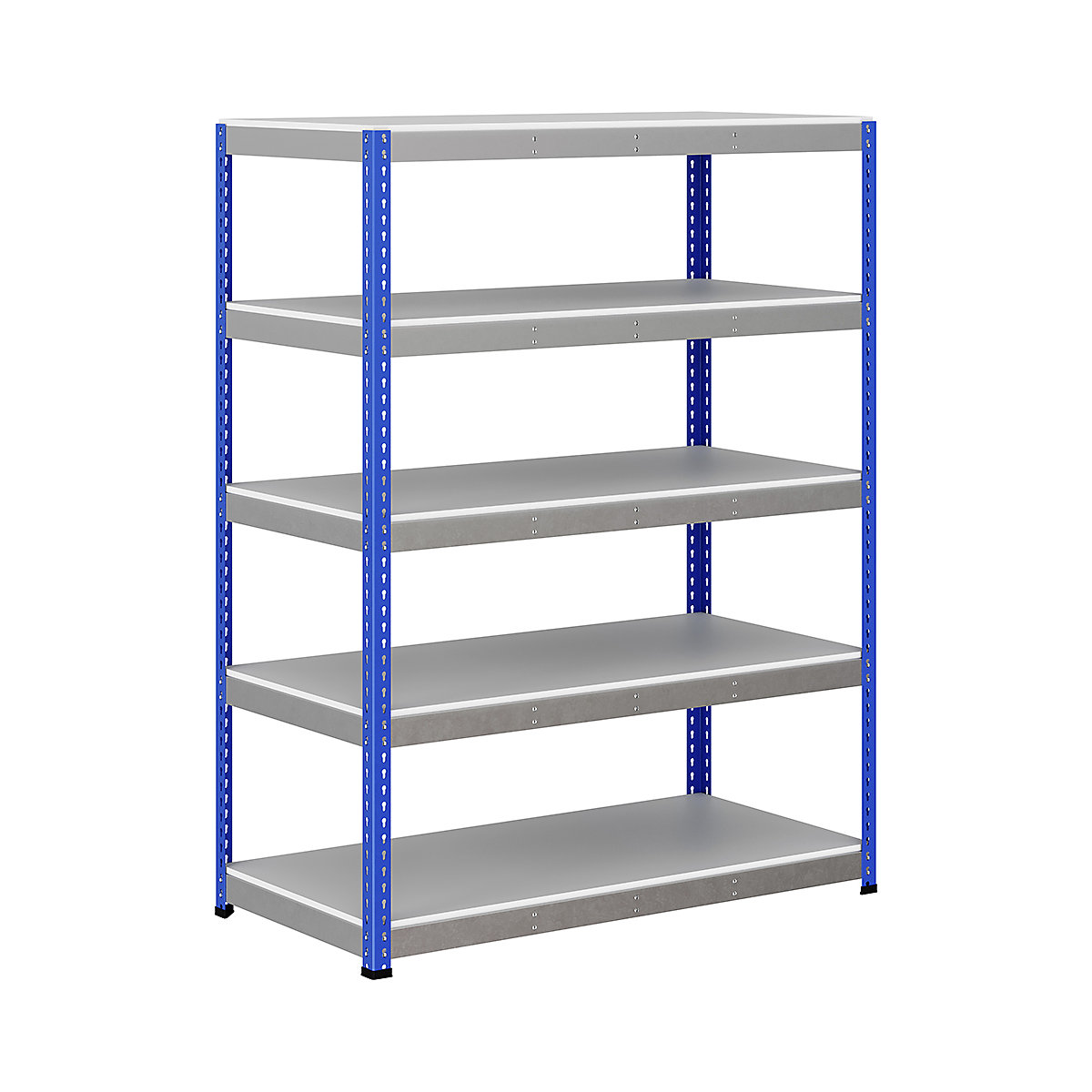 BiG400 1980mm High Racking, BiG400 1980mm High Racking, BiG400 Melamine Racking 1980h x 1525w x 760d mm 5 Levels 375kg UDL Blue & Silver-286