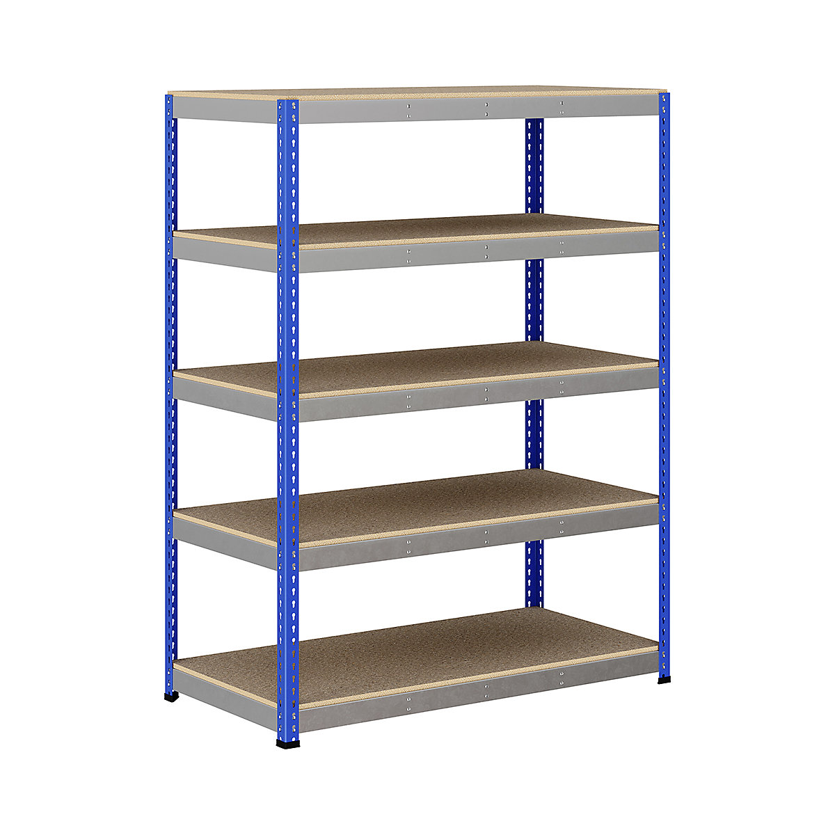 BiG400 1980mm High Racking, BiG400 1980mm High Racking, BiG400 Racking 1980h X 1525w X 760d Mm 5 Levels 375kg UDL Blue & Silver-352